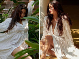 Janhvi Kapoor is a vision in white thigh-high slit dress