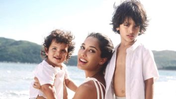 Lisa Haydon dons bikini top while flaunting her baby bump on Harper’s Bazaar India cover; features with her sons Zack and Leo