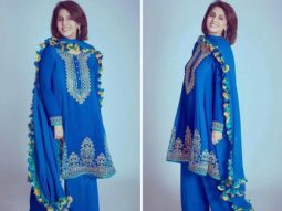 Neetu Kapoor dons deep blue outfit with contemporary twist by Abu Jani Sandeep Khosla on Super Dancer – Chapter 4