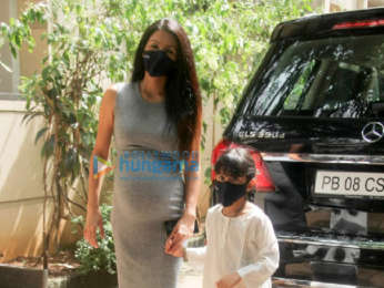 Photos: Geeta Basra and Harbhajan Singh spotted at a clinic in Khar