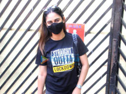 Photos: Krystle D’Souza and Nikita Dutta spotted outside Mehboob studio in Bandra for vaccination