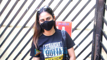 Photos: Krystle D’Souza and Nikita Dutta spotted outside Mehboob studio in Bandra for vaccination