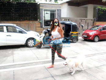 Photos: Malaika Arora spotted with her pet on a morning walk