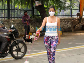 Photos: Sophie Choudry and Neha Sharma spotted with their pets in Bandra
