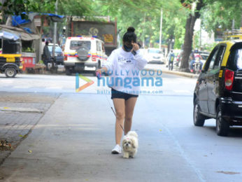 Photos: Sophie Choudry and Neha Sharma spotted with their pets in Bandra