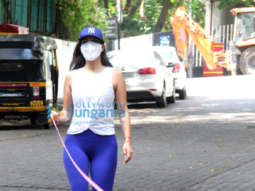 Photos: Sophie Choudry snapped with her pet in Bandra