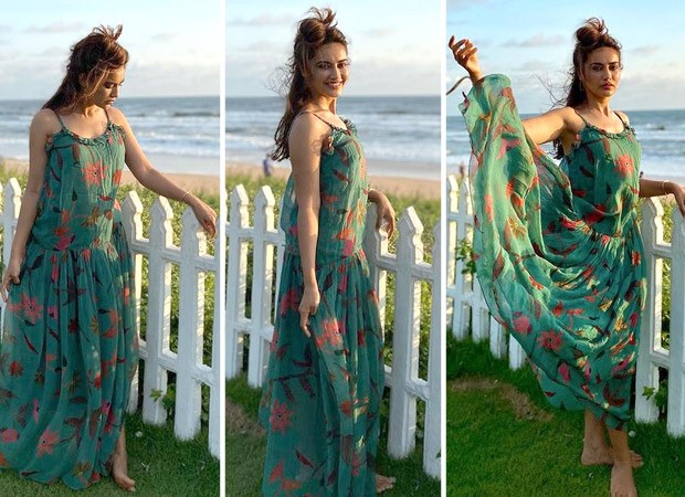 Qubool Hai actress Surbhi Jyoti looks eccentric as she flaunts her printed chiffon maxi dress worth Rs. 12,500
