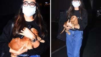 Rashmika Mandanna arrives in Mumbai with her cute pet to resume the shoot of Goodbye