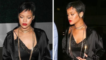 Rihanna flaunts pixie cut, keeps it sexy in black lace slip camisole and shorts for dinner outing