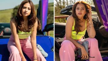 Sargun Mehta aces colour blocking in neon crop top with pink bell-bottom pants