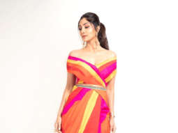Shilpa Shetty gives notes on how to colour block this summer in thigh-high slit pant saree worth Rs. 28,500