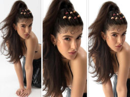 Shanaya Kapoor channels 90’s and early 2000’s sexiness in beige bralette and leather pants in these sultry pictures