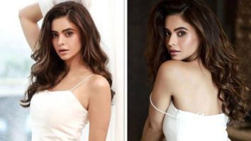 Aamna Sharif is a complete vision in white mini slip bodycon dress
