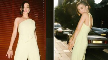 Amy Jackson is a ray of sunshine in citron yellow one-shoulder jumpsuit worth over Rs. 1 lakh