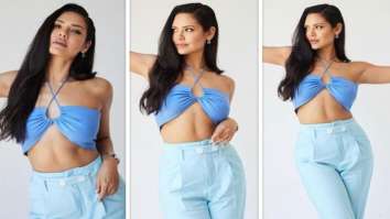 Esha Gupta raises the temperature in hues of blues with a bralette and high waisted trousers