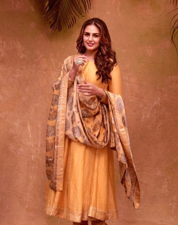 Huma Qureshi looks ethereal in mustard anarkali dress on the occasion of Eid Huma Qureshi looks ethereal in mustard anarkali dress on the occasion of Eid