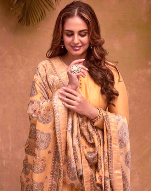 Huma Qureshi looks ethereal in mustard anarkali dress on the occasion of Eid Huma Qureshi looks ethereal in mustard anarkali dress on the occasion of Eid