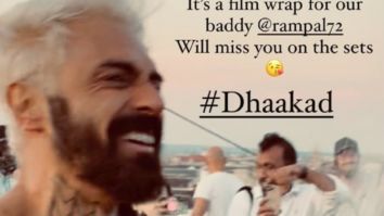 “It’s a film wrap for our baddy, we will miss you on the sets”, says Kangana Ranaut as Arjun Rampal finishes his portion of action drama Dhaakad