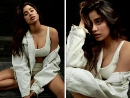 Janhvi Kapoor looks sultry in white bralette, shorts and washed denim jacket