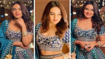 Jasmin Bhasin looks stunning in zardori embroidered lehenga worth Rs. 2.68 lakh at Rahul Vaidya – Disha Parmar’s wedding reception