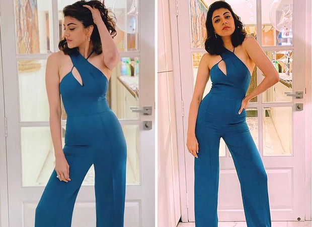Kajal Aggarwal makes a statement in halter neck teal jumpsuit for belated birthday celebrations Kajal Aggarwal makes a statement in halter neck teal jumpsuit for belated birthday celebrations