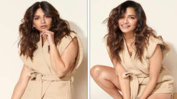 Kriti Kharbanda goes all monotone; opts for nude H&M wrap around top and mini shorts