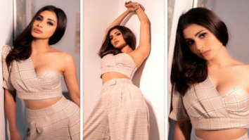 Mouni Roy exudes chic and sexiness in one-shoulder flannel crop top and pants
