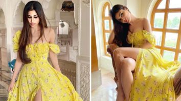 Mouni Roy stuns in floral printed thigh-high slit dress worth Rs. 22,277