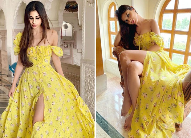 Mouni Roy stuns in floral printed thigh-high slit dress worth Rs. 22,277 22  : Bollywood News - Bollywood Hungama