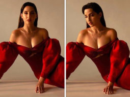 Nora Fatehi is a complete storm in a red off shoulder dress worth over Rs. 51K
