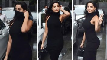 Nora Fatehi makes a statement in a black bodycon dress and a mini bag