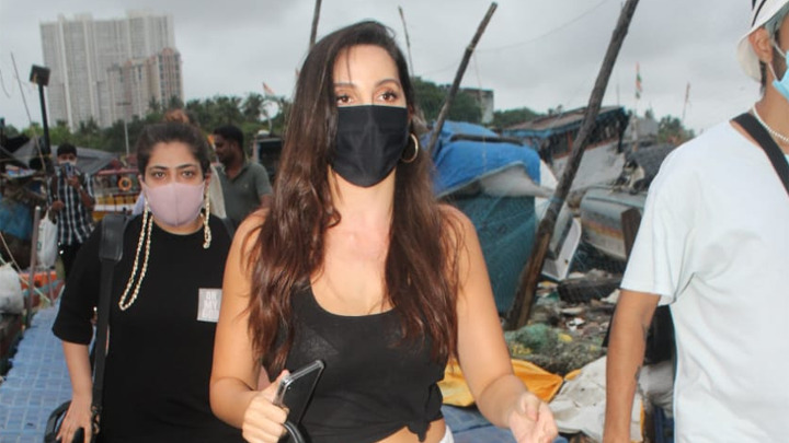 Nora Fatehi spotted at Versova jetty in Andheri