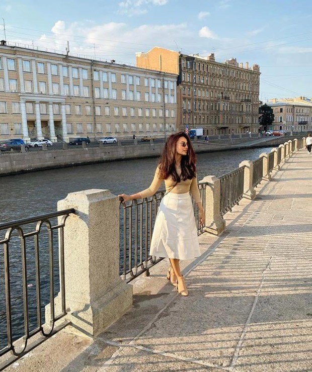 Qubool Hai actress Surbhi Jyoti dons beige top and white skater skirt during her vacation in Russia Qubool Hai actress Surbhi Jyoti dons beige top and white skater skirt during her vacation in Russia