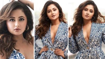 Rashami Desai drop scintillating pictures dressed in blue and white plunging neckline risqué mini dress