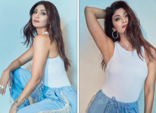 Shilpa Shetty ops for chic casuals, dons Rs. 13,000 denim crystal fringe pants and tank top for Hungama 2 promotions