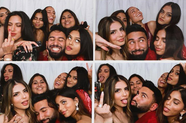 Suhana Khan looks alluring in a strapless bodycon dress while partying with her friends in New York