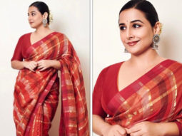 Vidya Balan keeps it stunning in checkered zari saree worth Rs. 23,797
