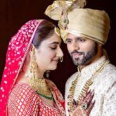 Disha Parmar and Rahul Vaidya make for a stunning bride and groom in Abu Jani Sandeep Khosla's creation