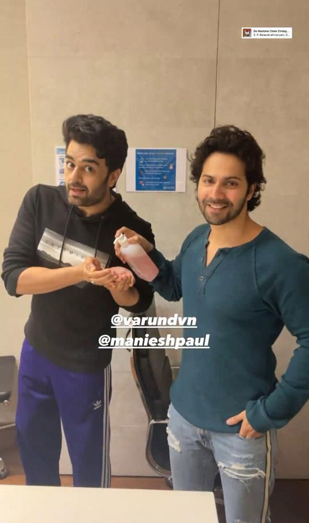Varun Dhawan and Maniesh Paul offer sneak-peek into their filmy fun gearing up for Jug Jugg Jeeyo