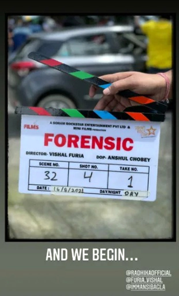 Vikrant Massey and Radhika Apte began filming for their investigative thriller Forensic in Mussoorie, Uttarakhand Vikrant Massey and Radhika Apte began filming for their investigative thriller Forensic in Mussoorie, Uttarakhand