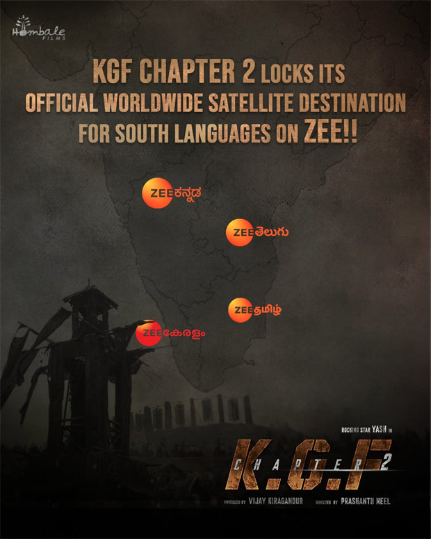 KGF Chapter 2 south satellite rights sold for a record price to ZEE KGF Chapter 2 south satellite rights sold for a record price to ZEE