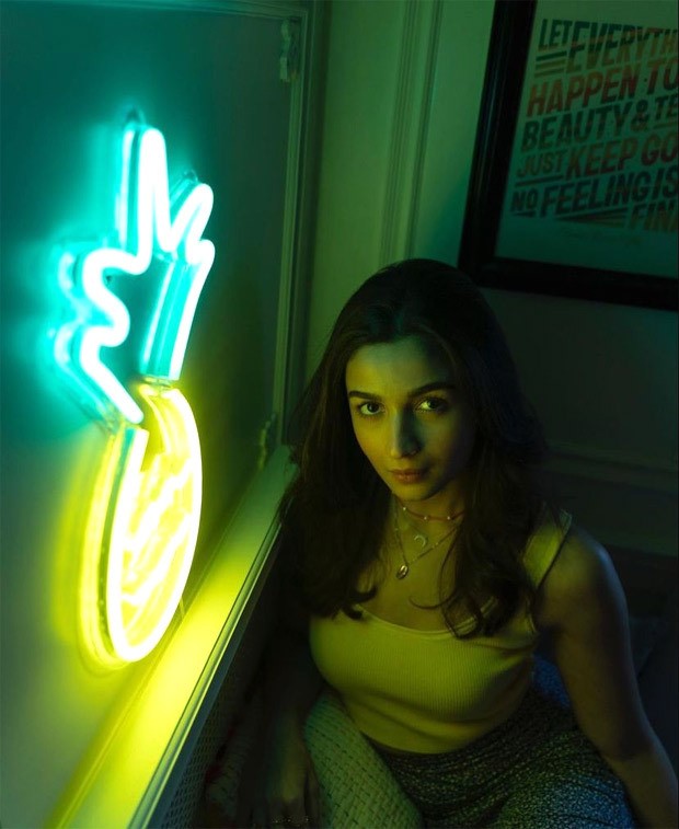 Alia Bhatt looks resplendent in new pictures bathing in neon lights as she starts the 'Pineapple Series'