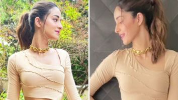 Ananya Panday gets the chic look right with nude coloured co-ord set and baby pink heels