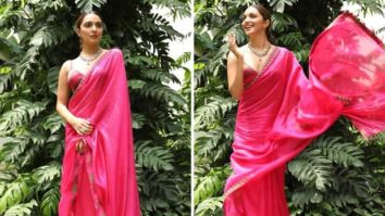 Kiara Advani makes a splash in Punit Balana fuchsia pink organza saree worth Rs. 47,500 for Shershaah promotions