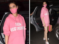 Kriti Sanon makes a splash at the airport in a bubble gum pink set with a bag worth Rs. 2.8 lakh