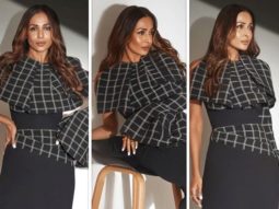Malaika Arora makes a statement in a checkered OTT collar and one shoulder midi dress worth Rs. 72,000