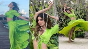 Mouni Roy looks dreamy in a green flowy dress