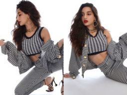 Nora Fatehi makes a statement in a checkered set with gold jewellery