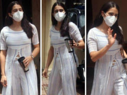 Sara Ali Khan keeps it simple in a striped set as she leaves Pilates with a Celine bag worth Rs. 1,74,164