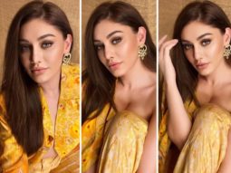 Shefali Jariwala goes bold in a printed yellow jacket and pants worth Rs. 6,300